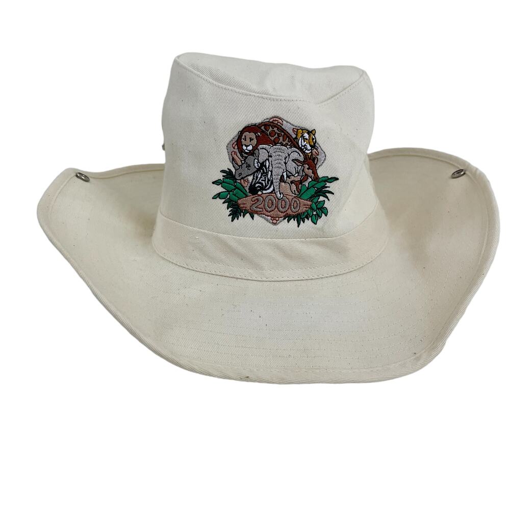 Vintage Y2K 2000 Millennium Disney Animal Kingdom Safari Hat Tan Size Small